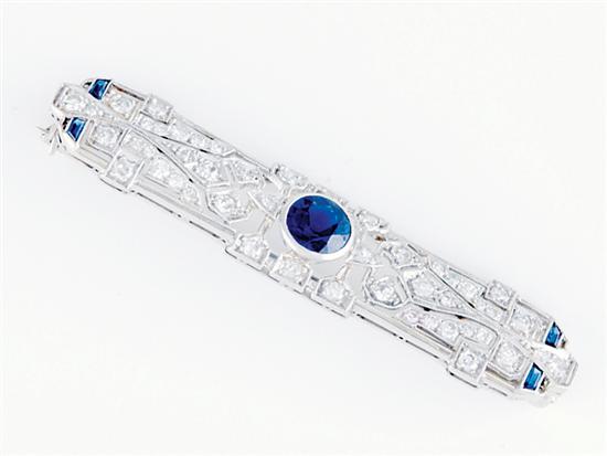 Art Deco sapphire diamond and platinum 135292