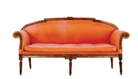 Continental carved walnut sofa