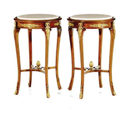 Pair Louis XV style walnut and