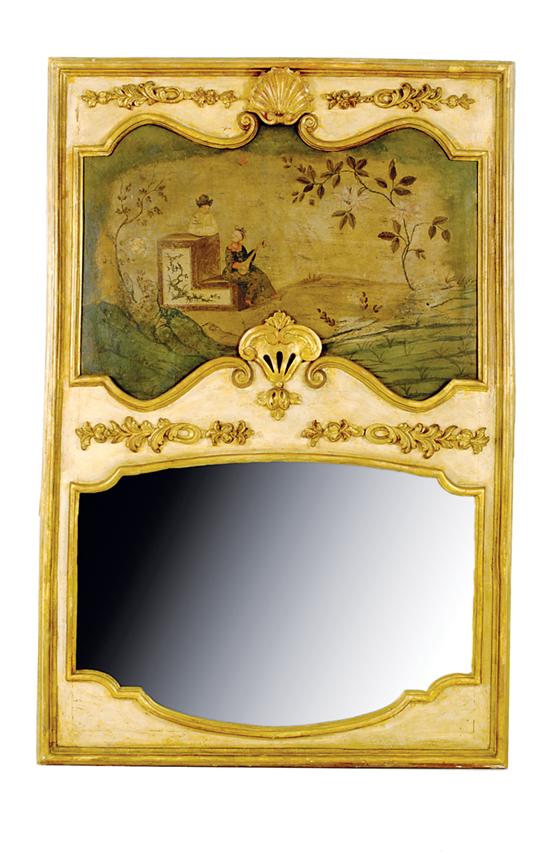 Louis XV giltwood trumeau mirror