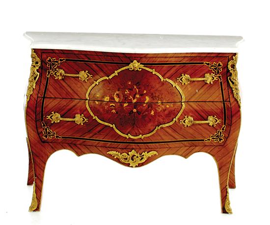 Louis XV style marble top kingwood