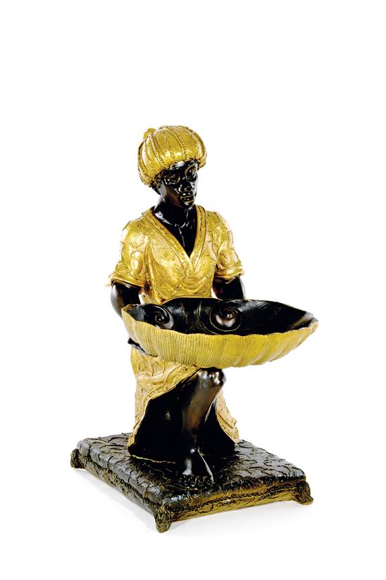 Bronzed and gilt blackamoor figure