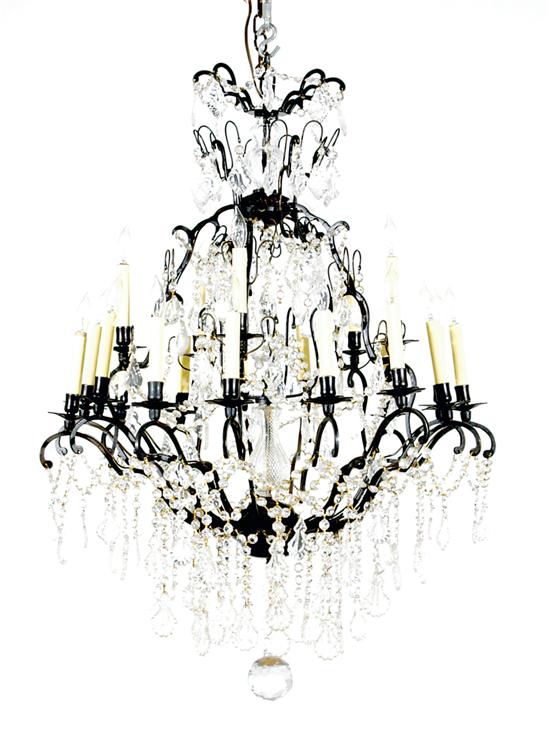 Italian iron and crystal twenty light 1352d4