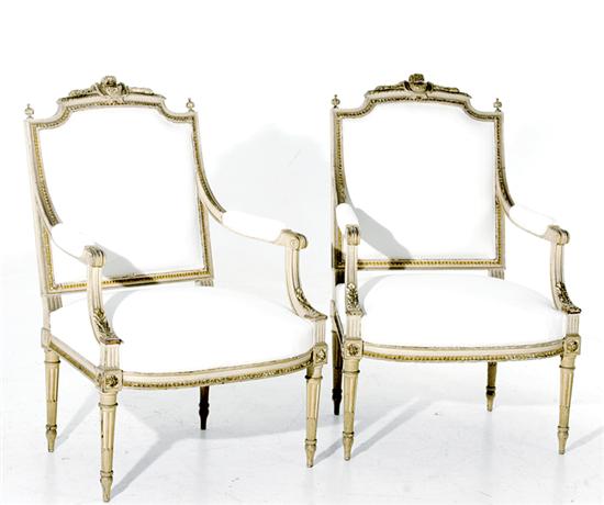 Pair Louis XVI style carved and 1352db