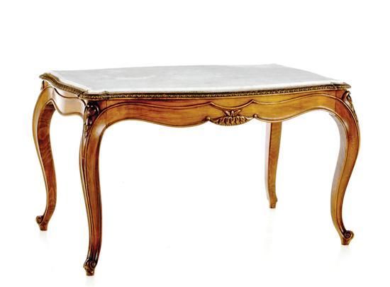 Louis XV style marble top fruitwood