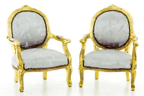 Pair Louis XV style giltwood childs  1352f9