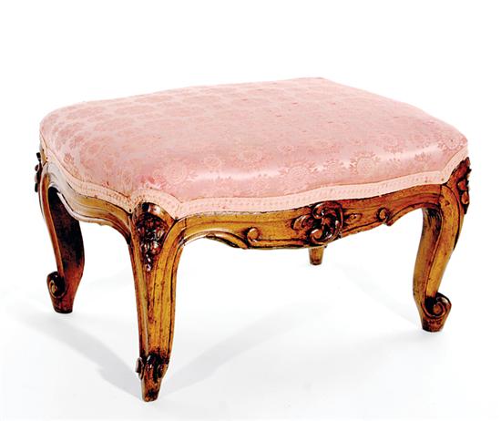 Louis XV style carved walnut footstool 1352f7