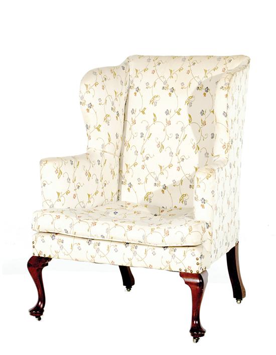 Queen Anne style mahogany wingback 13531c