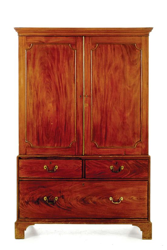 George III mahogany linen press 13533d