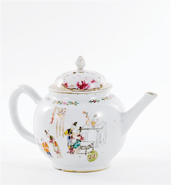 Chinese Export famille rose teapot 13534d