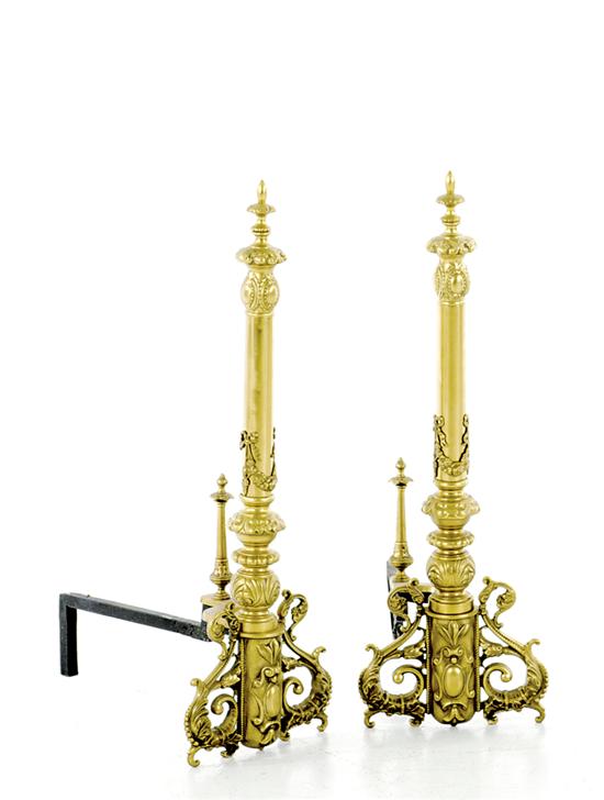 French style brass andirons urn shaped 135364