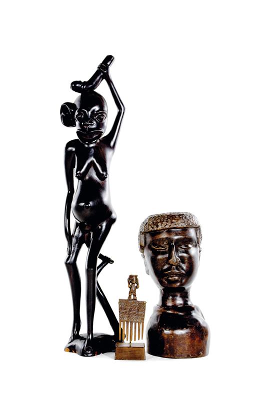 African and Caribbean figural carved 13537f