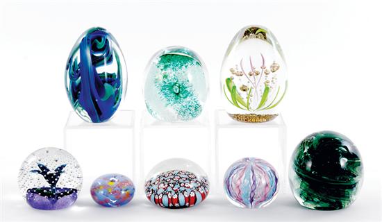 Collection of art glass paperweights