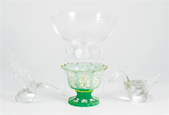 Steuben centerbowl and other glass 13538b
