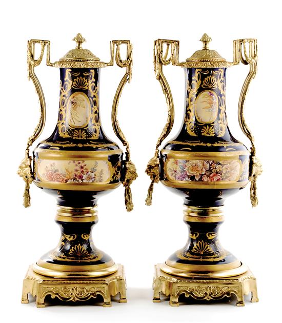 Pair French-style gilt-metal mounted