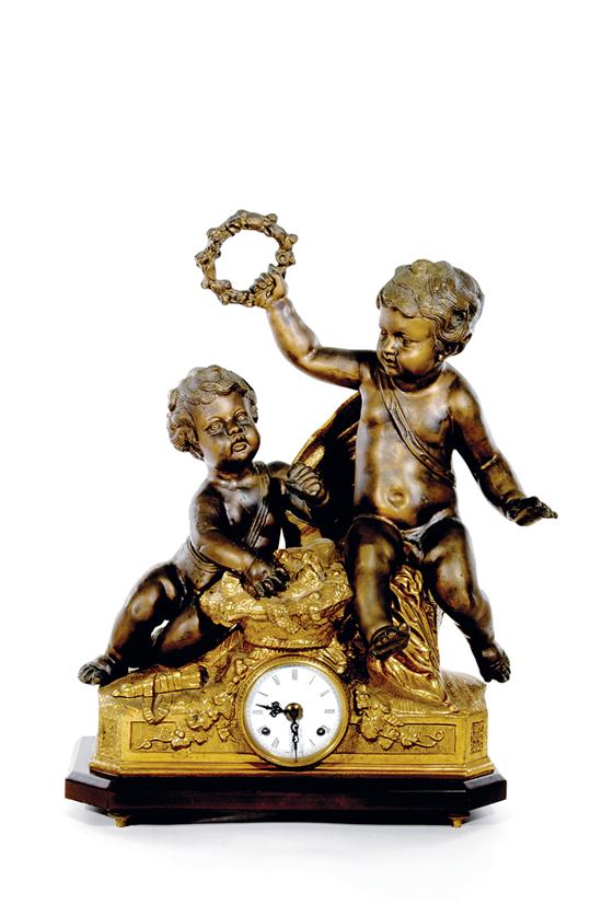 French style bronze mantel clock