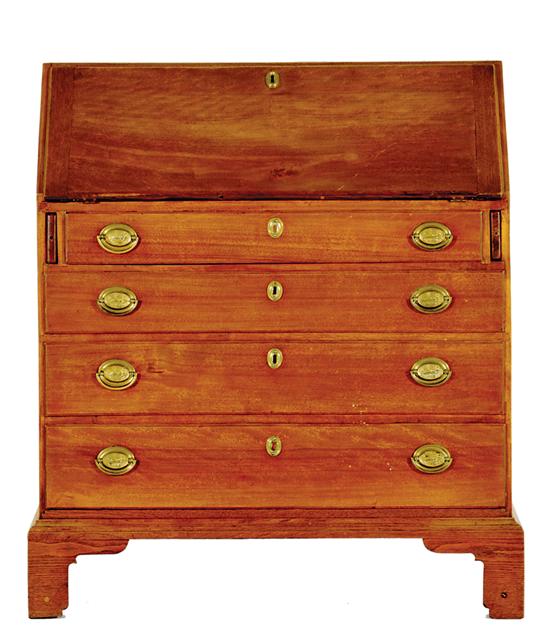 New England Chippendale birch slant front 135401