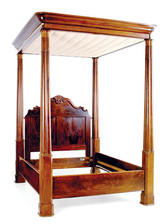 Classical mahogany tall post bed