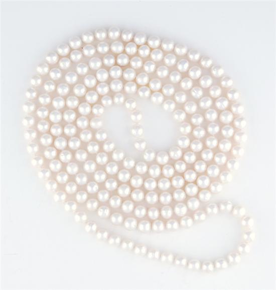 Cultured pearl endless strand necklace 135458