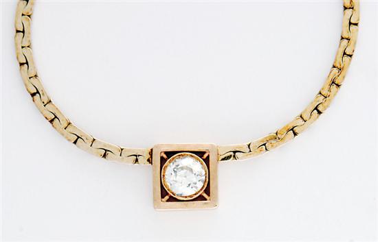 Italian gold necklace with diamond 135454