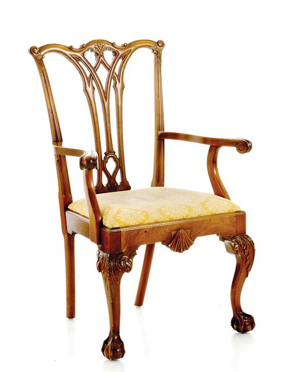 Chippendale style carved mahogany armchair