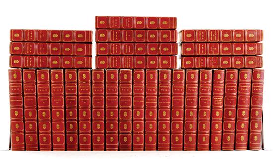 Fine leather-bound books: Thackeray's