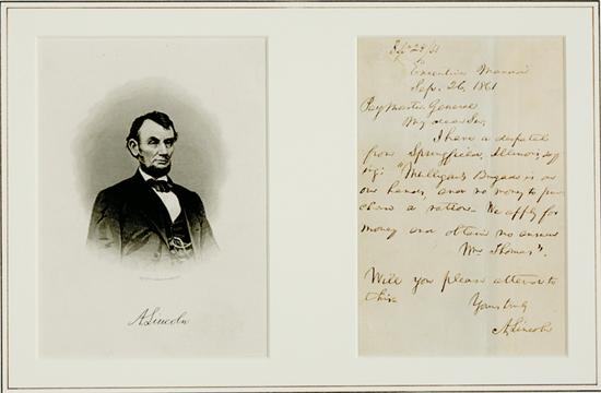 Abraham Lincoln Civil War handwritten