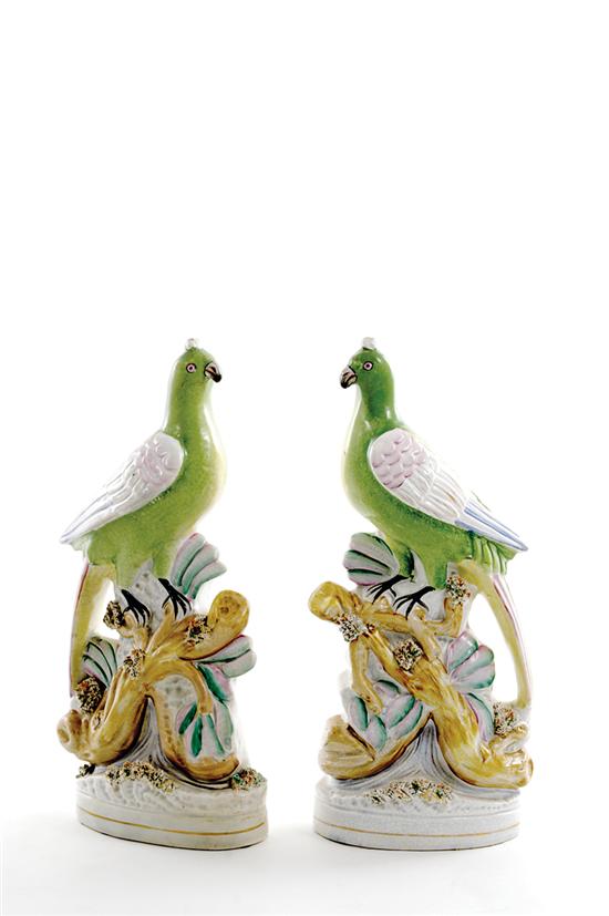 Pair Staffordshire bird figures 1354a3