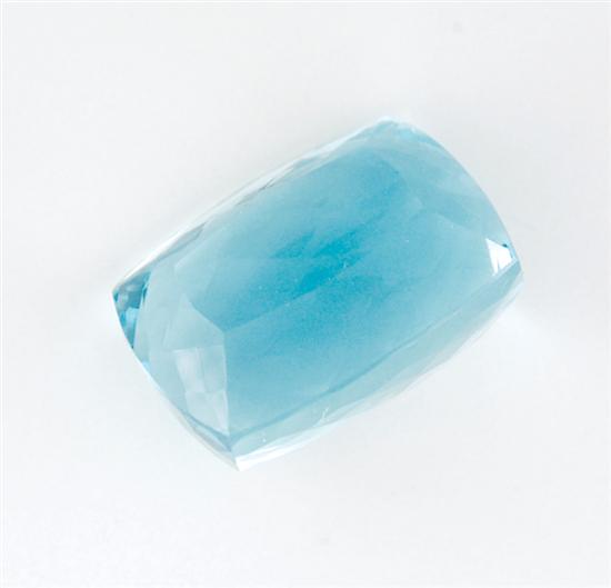 Cushion-cut 110.5 carat unset blue