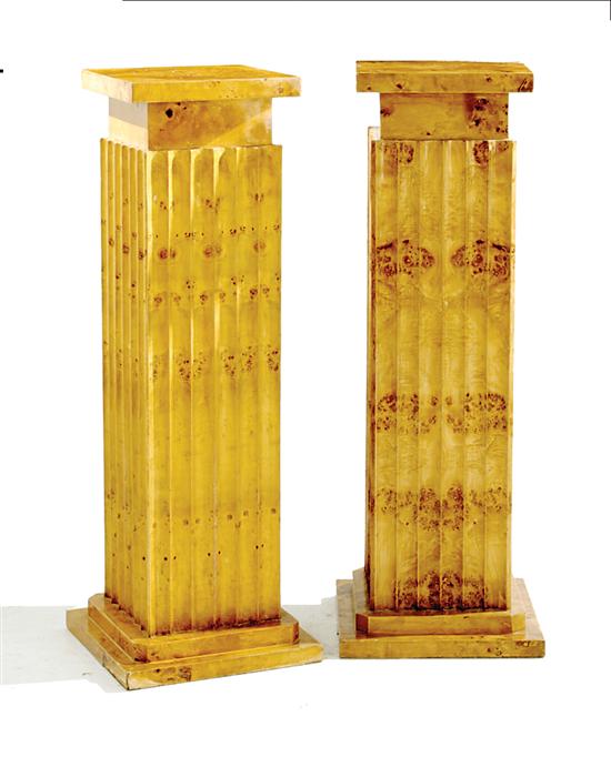 Pair Regency style burlwood pedestals 1354ec