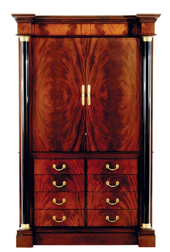 Mahogany linen press by M. Craig