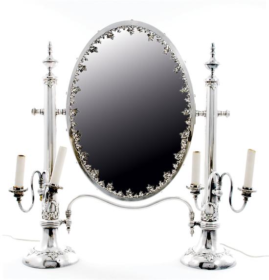 Unusual silverplate dressing mirror 135547