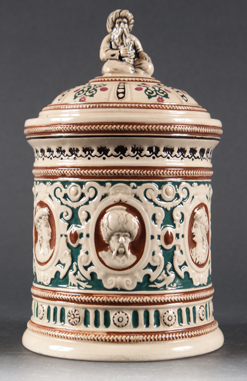 German glazed ceramic tobacco jar 135889