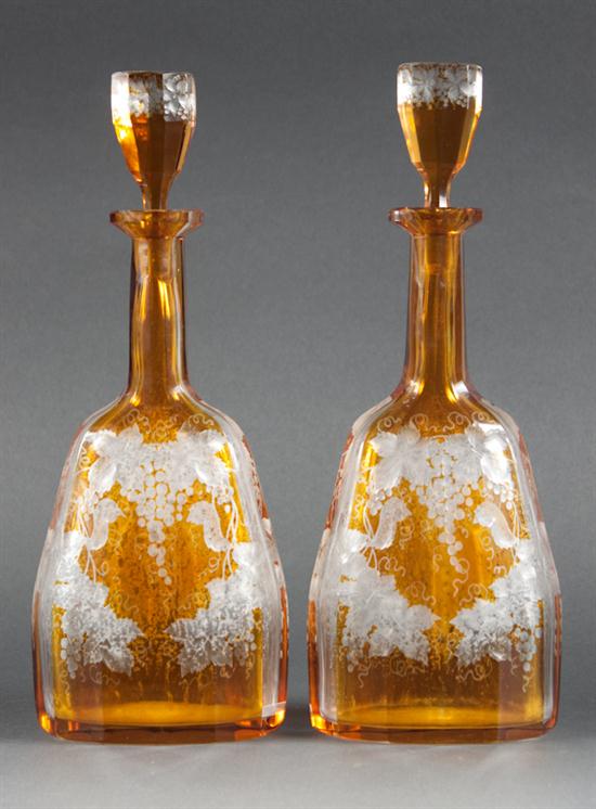 Pair of Bohemian stained amber 1358e7