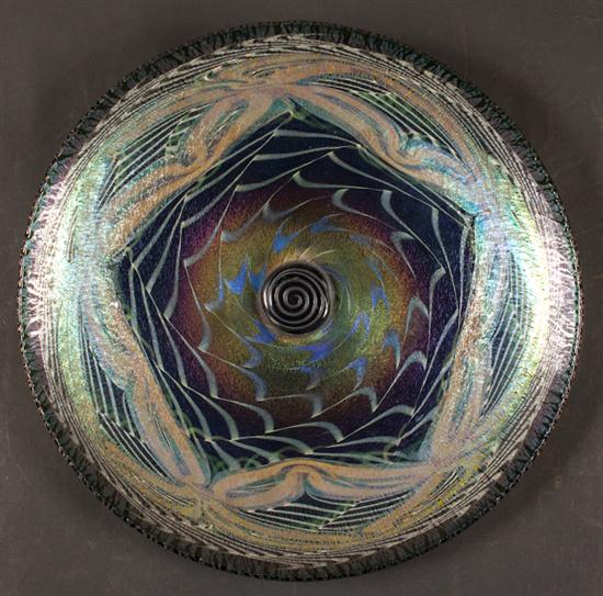 Tiffany favrile glass charger early 1358f4