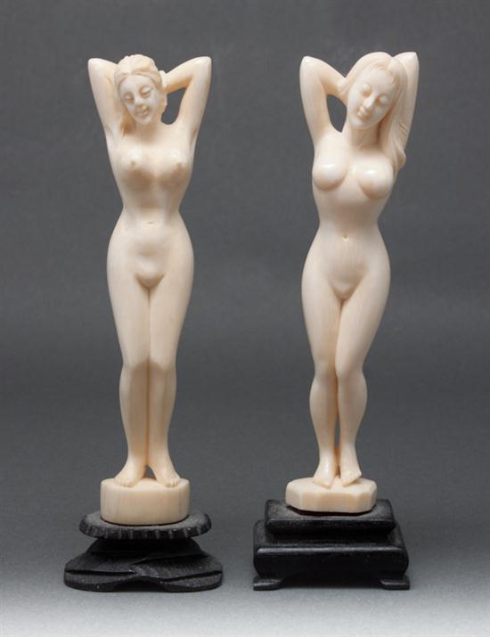 Two Chinese carved ivory female 135928