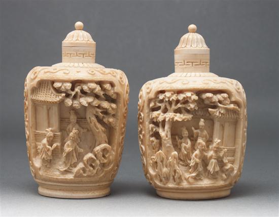 Near pair of Chinese carved ivory 13592b