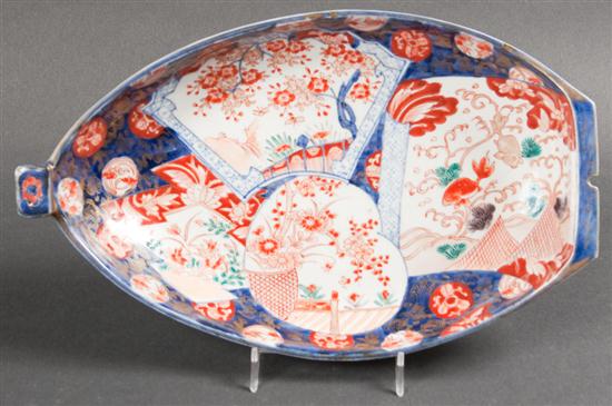 Japanese Imari porcelain boat-form