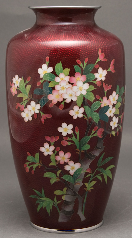 Japanese cloisonne enamel vase