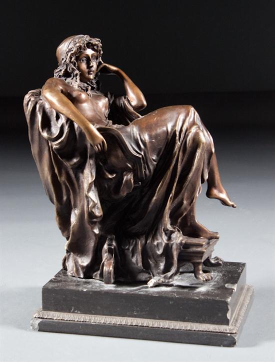 French bronze figure of a seated