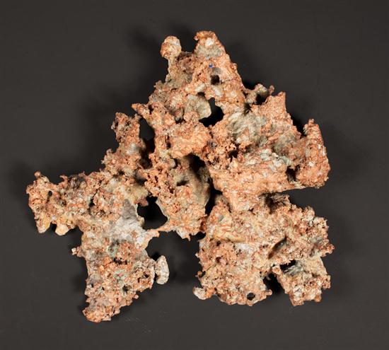 Raw copper specimen approximately