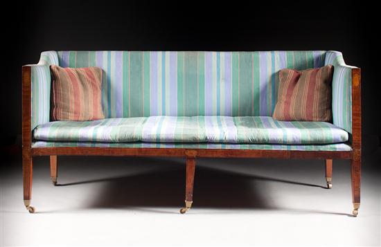 George III inlaid mahogany upholstered 135988