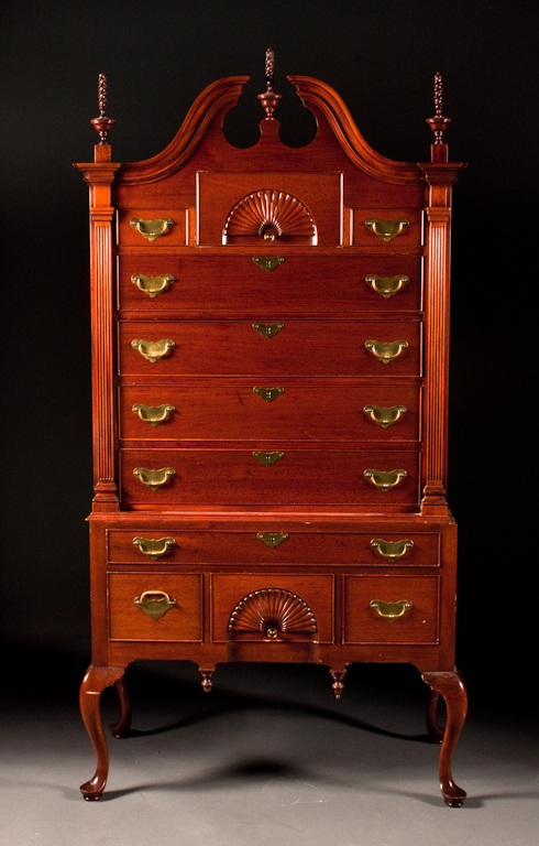 Queen Anne style mahogany bonnet top 1359b0