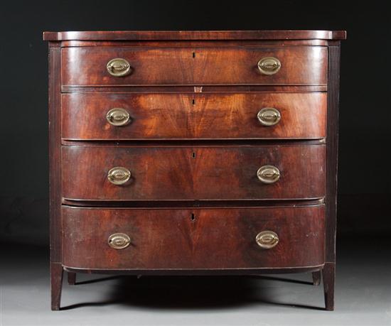 Federal mahogany shaped-front chest