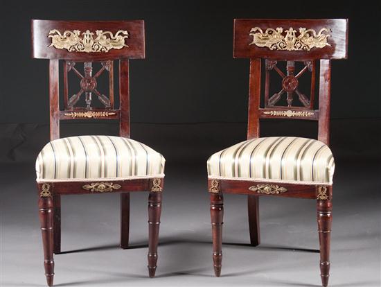 Pair of Napoleon I gilt-metal mounted