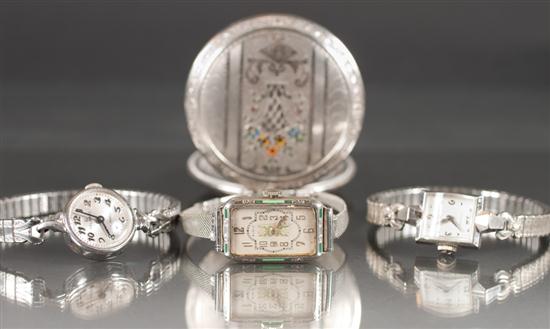 Three ladies silver wrist watches  135a7f