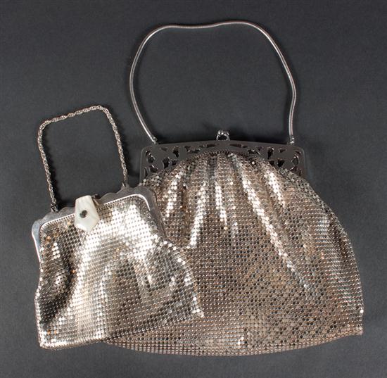 Two Whiting & Davis silver metal mesh