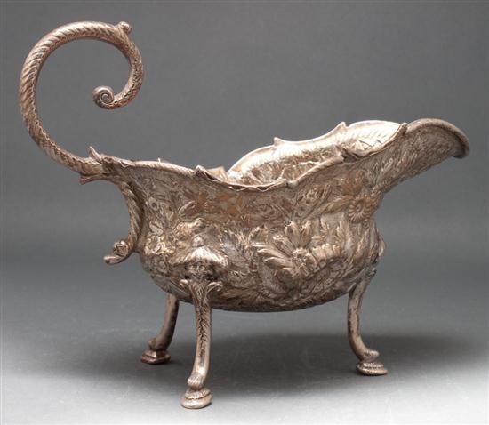 American repousse silver gravy