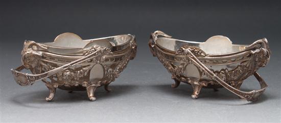 Pair of Continental repousse sterling 135a9a