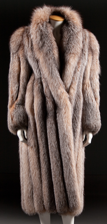 Ladys floor length crystal fox fur